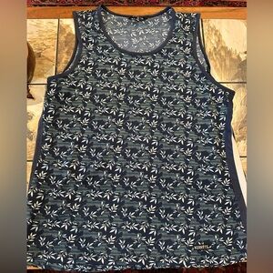 Kerrits Dark Blue Leaf Pattern Tank Top
